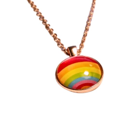 Rose Gold Rainbow Pride Necklace - Picture 2 of 4